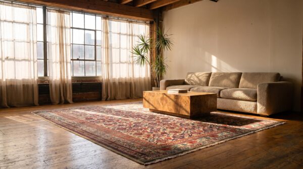 Ivory small size antique tribal persian malayer scatter area rug 3 Ivory small size antique tribal persian malayer scatter area rug (sku 20458) - room view