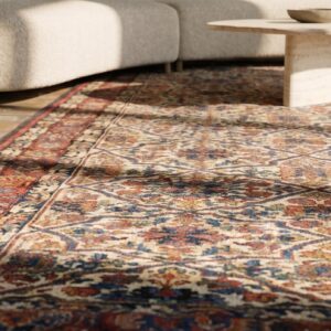 Ivory Tribal Antique Mid 19th Century Northwest Persian Gallery Rug (SKU 18084) - in-room detail