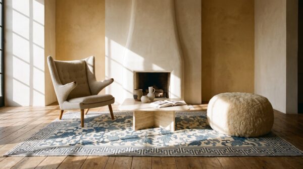 Antique japanese japan knotted rug (sku 23301) - room view