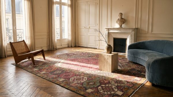 Antique jerusalem carpet israel knotted rug 12 Antique jerusalem carpet israel knotted rug (sku 19640) - room view