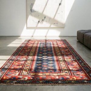 Antique Kazak Hallway Runner Wool Blue Rug (SKU 19959) - room view
