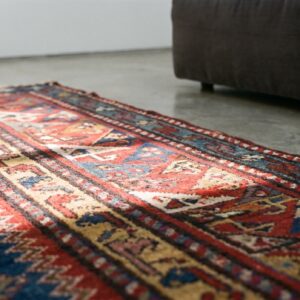 Antique Kazak Hallway Runner Wool Blue Rug (SKU 19959) - in-room detail
