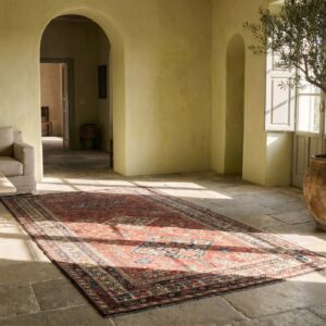 Antique khamse Hallway Runner Wool Red Rug (SKU 17991) - room view