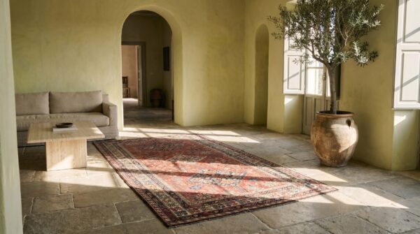 Antique khamse hallway runner wool red rug 10 Antique khamse hallway runner wool red rug (sku 17991) - room view