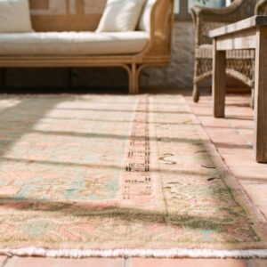 Antique Khotan East Turkestan Allover Pomegranate Design Hand Knotted Pile Rug (SKU 21229) - in-room detail