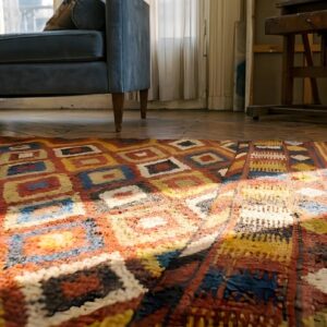 Antique Kilim Afghanistan Flat Weave Rug (SKU 23254) - in-room detail