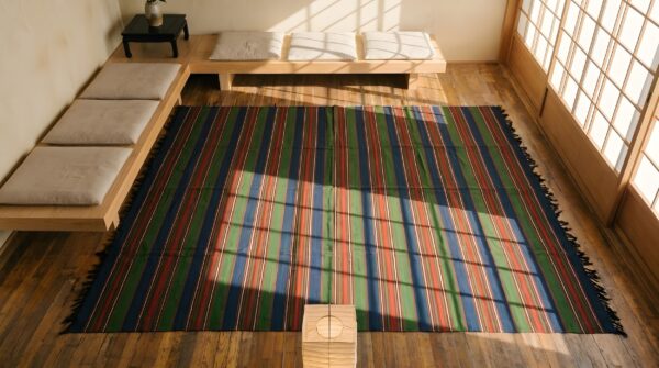 Antique kilim - anatolian turkish knotted rug 2 Antique kilim - anatolian turkish knotted rug (sku 22771) - styled overhead view
