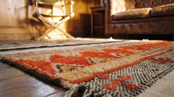 Antique kilim - moroccan moroccan knotted rug 5 Antique kilim - moroccan moroccan knotted rug (sku 21591) - in-room detail