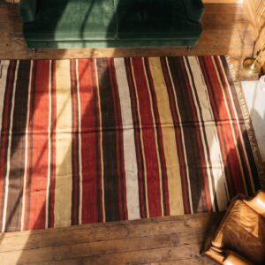 Antique Kilim - N.W. Persian Persian Knotted Rug (SKU 19218) - styled overhead view