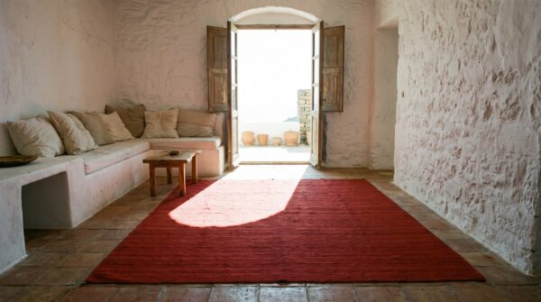Antique kilim - n. W. Persian red 1940s rug 12 Antique kilim - n. W. Persian red 1940s rug (sku 20377) - room view