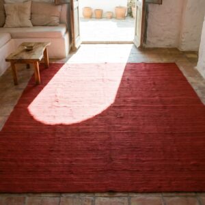 Antique Kilim - N.W. Persian Red 1940s Rug (SKU 20377) - styled overhead view