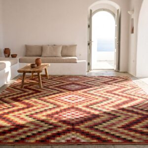 Antique Kilim - Oushak Room Size Wool Multicolor Rug (SKU 20985) - room view