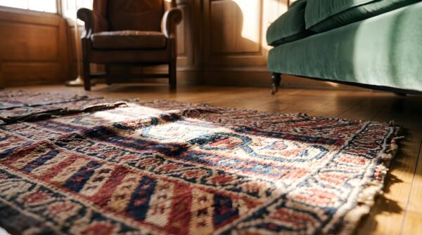 Antique kilim - senneh persian multicolor 1880s rug 10 Antique kilim - senneh persian multicolor 1880s rug (sku 22723) - in-room detail