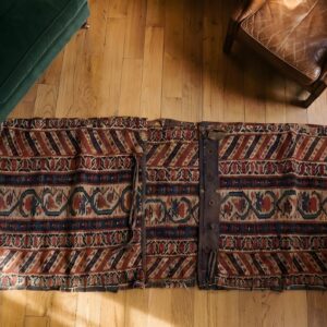 Antique Kilim - Senneh Persian Multicolor 1880s Rug (SKU 22723) - styled overhead view