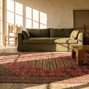 Antique Kilim - Senneh Small Scatter Size Wool Multicolor Rug (SKU 21430) - room view
