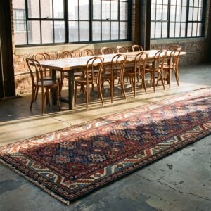 Antique Kurdish Blue Wool Hallway Runner Rug (SKU 21542) - room view