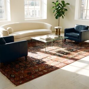 Antique Kurdish Carpet Wool Brown Rug (SKU 22847) - room view