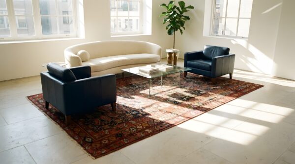Antique kurdish carpet wool brown rug 10 Antique kurdish carpet wool brown rug (sku 22847) - room view