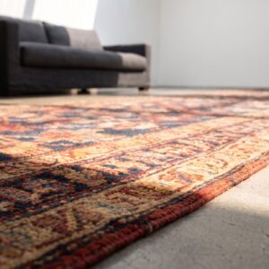 Antique Kurdish Hallway Runner Wool Blue Allover Rug (SKU 21098) - in-room detail