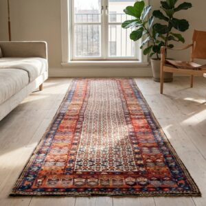 Antique Kurdish Hallway Runner Wool Ivory Rug (SKU 17385) - room view