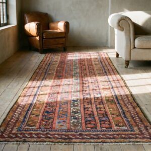 Antique Kurdish Hallway Runner Wool Multicolor Rug (SKU 20025) - room view