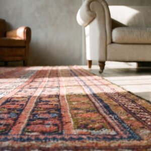 Antique Kurdish Hallway Runner Wool Multicolor Rug (SKU 20025) - in-room detail