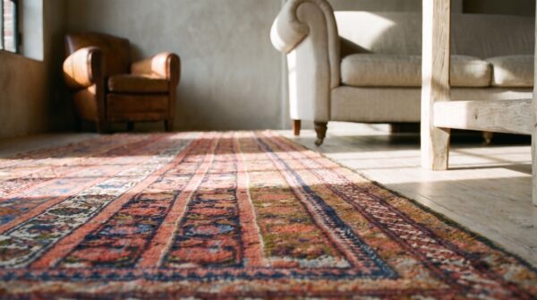 Antique kurdish hallway runner wool multicolor rug (sku 20025) - in-room detail