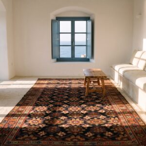 Antique Kurdish Persian Allover Floral Hand Knotted Pile Rug (SKU 25302) - room view