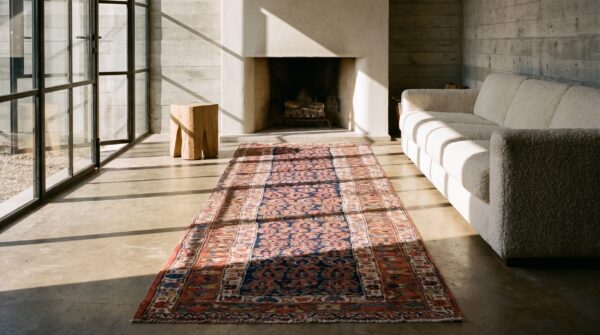 Antique kurdish persian allover floral hand knotted hallway runner rug 11 Antique kurdish persian allover floral hand knotted hallway runner rug (sku 21398) - room view
