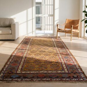 Antique Kurdish Persian Yellow 1880s Hallway Runner Rug (SKU 19020) - room view