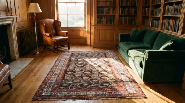 Antique kurdish small scatter size wool rug 6 Antique kurdish small scatter size wool rug (sku 17321) - room view