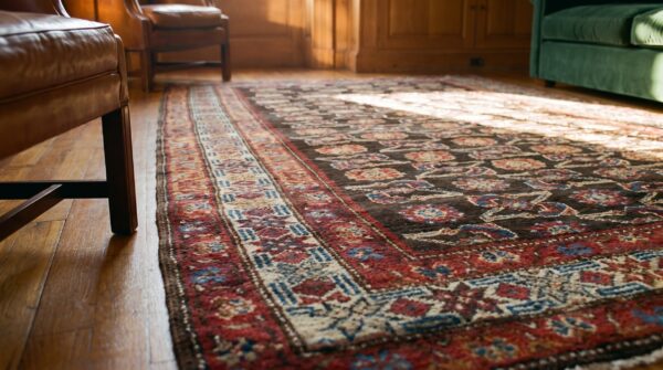 Antique kurdish small scatter size wool rug 7 Antique kurdish small scatter size wool rug (sku 17321) - in-room detail