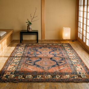 Antique Kurdish Small Scatter Size Wool Blue Rug (SKU 19630) - room view