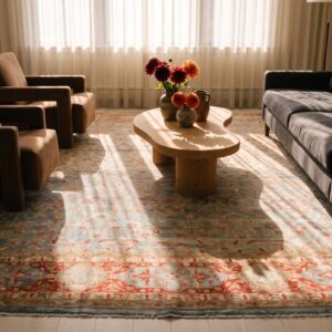 Antique Lahore Indian Knotted Rug with Allover Floral Pattern (SKU 23314) - room view
