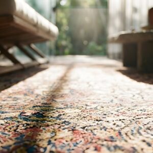 Antique Lahore Large Hallway Runner Wool Purple Rug (SKU 25624) - in-room detail