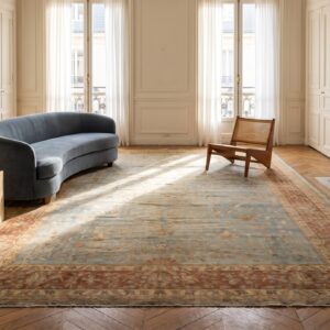 Antique Lahore Large Room Size Wool Blue Rug (SKU 20227) - room view