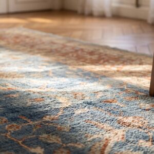 Antique Lahore Large Room Size Wool Blue Rug (SKU 20227) - in-room detail