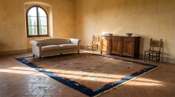 Antique large hand knotted pile rug (sku 24290) - room view