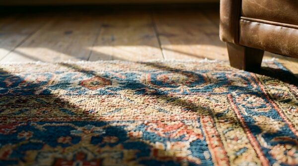 Antique large amritsar indian allover knotted rug (sku 23884) - in-room detail