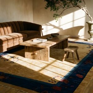 Antique Large Art Deco Chinese Floral Knotted Rug (SKU 24763) - room view