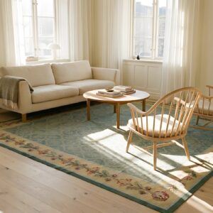 Antique Large Aubusson French Allover Geometric Flat Weave Rug (SKU 25228) - room view