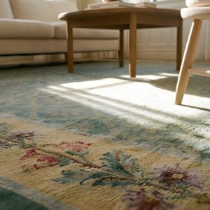 Antique Large Aubusson French Allover Geometric Flat Weave Rug (SKU 25228) - in-room detail