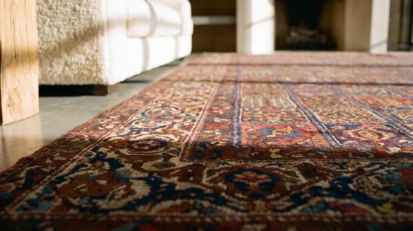 Antique large bakhtiari persian knotted rug 8 Antique large bakhtiari persian knotted rug (sku 18943) - in-room detail
