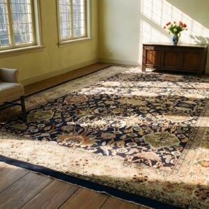 Antique Large Bibikabad Persian Allover Geometric Knotted Rug (SKU 25188) - room view