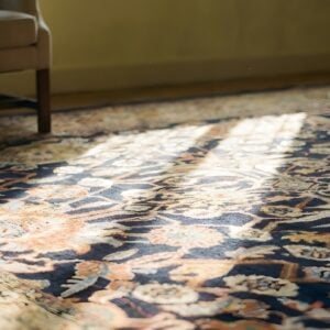 Antique Large Bibikabad Persian Allover Geometric Knotted Rug (SKU 25188) - in-room detail