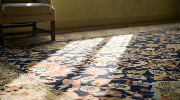 Antique large bibikabad persian allover geometric knotted rug 11 Antique large bibikabad persian allover geometric knotted rug (sku 25188) - in-room detail