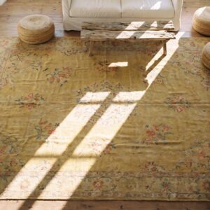 Antique Large Borlou Turkish Knotted Rug (SKU 19651) - styled overhead view