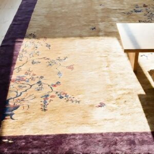 Antique Large Chinese - Art Deco Rug (SKU 23477) - styled overhead view