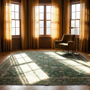 Antique Large Chinese - Art Deco Knotted Rug geometric (SKU 23519) - room view