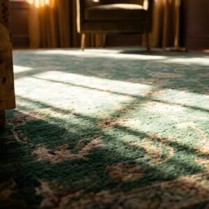 Antique Large Chinese - Art Deco Knotted Rug geometric (SKU 23519) - in-room detail